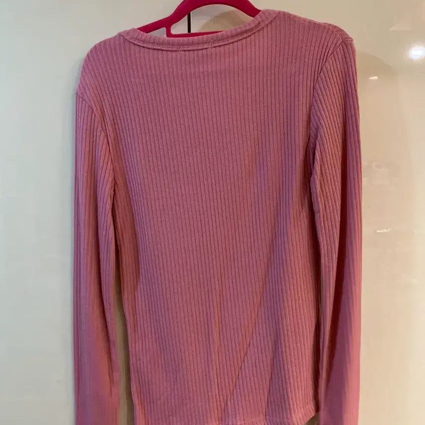 [BUNJANG] J.Ridge Ribbed Pink Long Sleeve T-shirt / 제이릿지 리브 골지 핑크 긴팔티