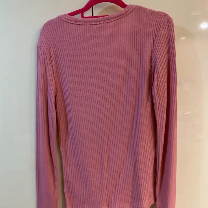 [BUNJANG] J.Ridge Ribbed Pink Long Sleeve T-shirt / 제이릿지 리브 골지 핑크 긴팔티