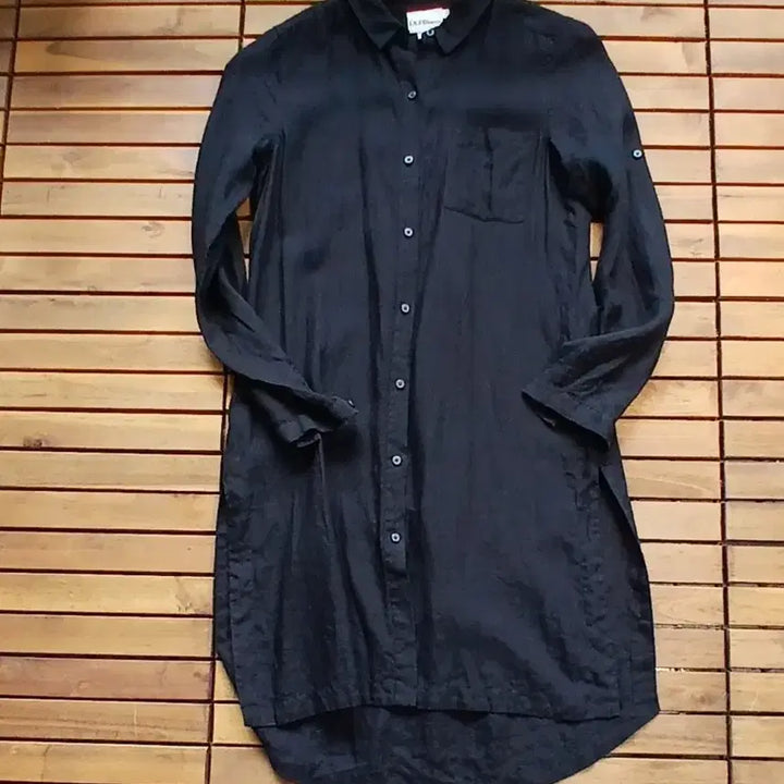 [BUNJANG] LAZEN Linen Long Shirt Black / [LAZEN] 린넨 롱 셔츠 블랙