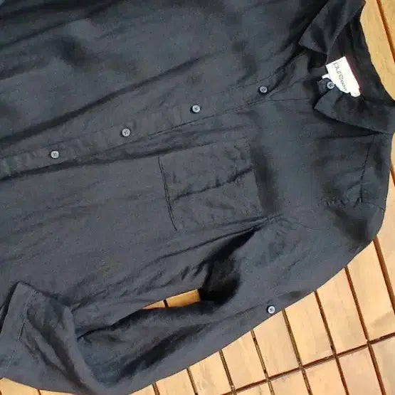 [BUNJANG] LAZEN Linen Long Shirt Black / [LAZEN] 린넨 롱 셔츠 블랙