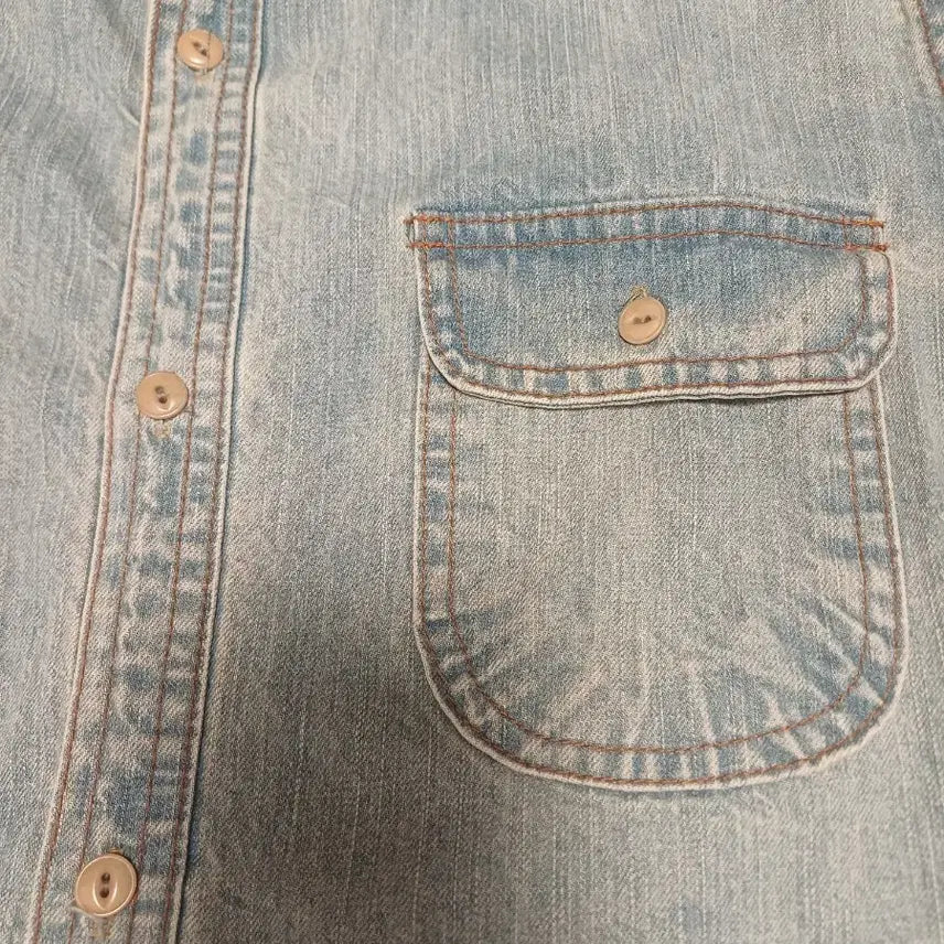 [BUNJANG] ZETTA Slim Fit Light Blue Denim Western Shirt / ZETTA(제타) 슬림핏 연청 데님 웨스턴 셔츠