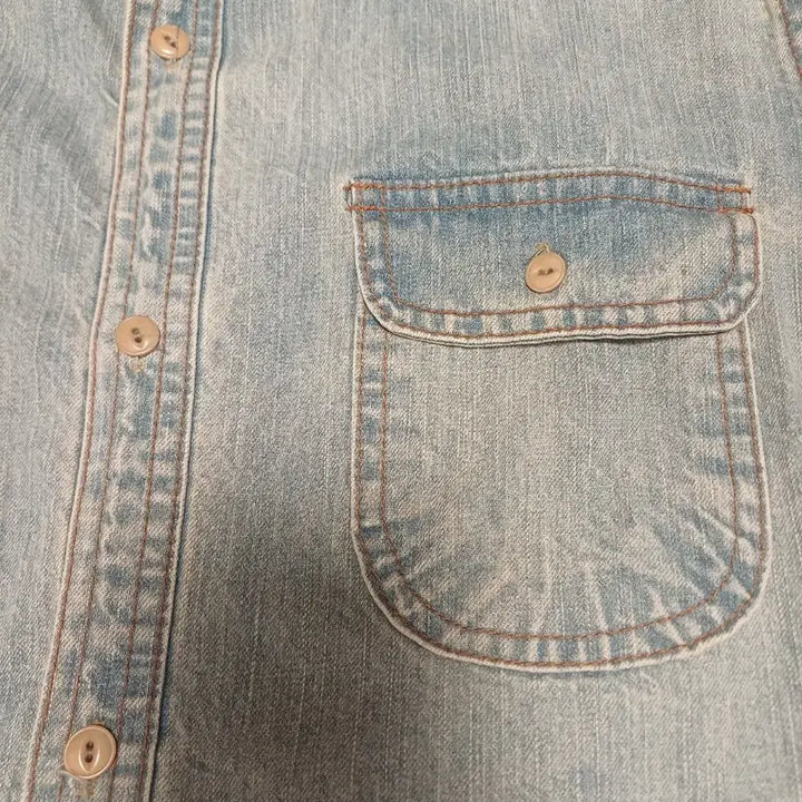 [BUNJANG] ZETTA Slim Fit Light Blue Denim Western Shirt / ZETTA(제타) 슬림핏 연청 데님 웨스턴 셔츠