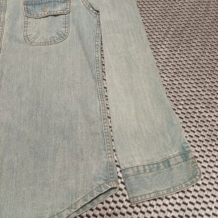 [BUNJANG] ZETTA Slim Fit Light Blue Denim Western Shirt / ZETTA(제타) 슬림핏 연청 데님 웨스턴 셔츠