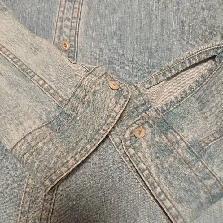 [BUNJANG] ZETTA Slim Fit Light Blue Denim Western Shirt / ZETTA(제타) 슬림핏 연청 데님 웨스턴 셔츠