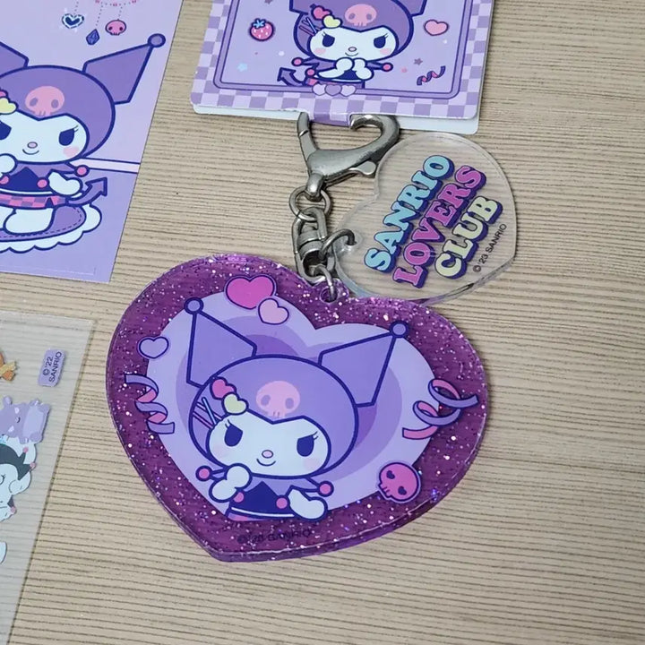 [BUNJANG] Sanrio Kuromi Keyring with Stickers / 산리오 러버스 클럽 쿠로미 키링 양도 스티커