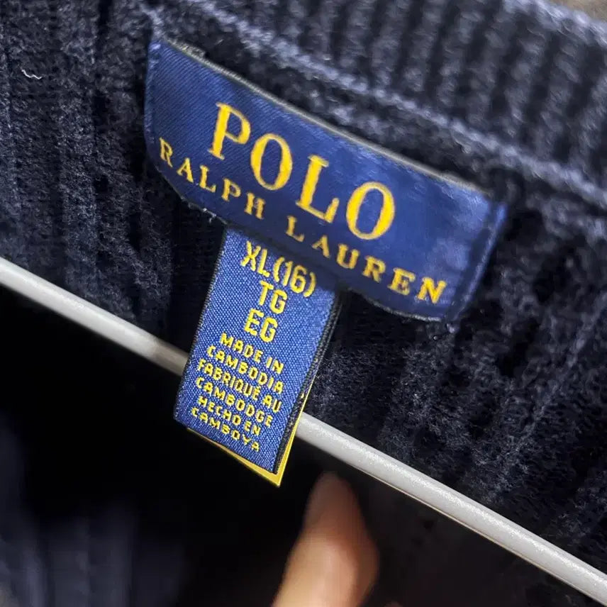 [BUNJANG] Polo Ralph Lauren Navy Cable Knit Cardigan / 폴로 가디건 네이비
