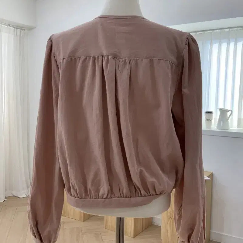 [BUNJANG] Melounge Shirring Wrap Blouse - Pink / 피팅상품 도매가이하) 멜라운지 셔링 랩 블라우스 핑크
