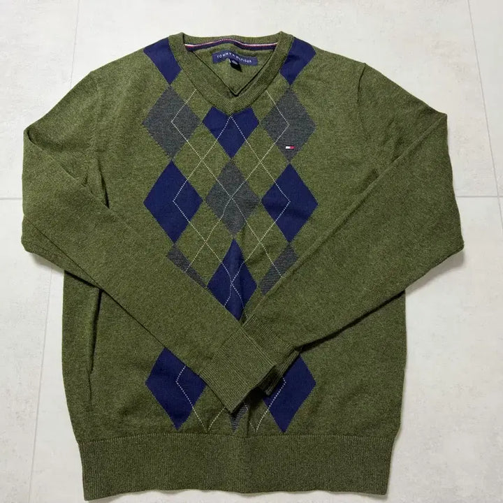 [BUNJANG] Tommy Hilfiger V-Neck Argyle Knit / 타미힐피거 브이넥 아가일 니트