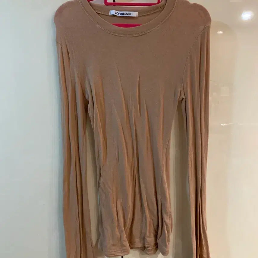 [BUNJANG] Topdressing Beige Long Sleeve T-shirt / 탑드레싱 긴팔 티셔츠 베이지