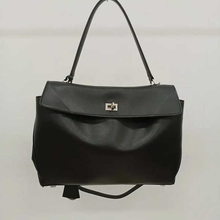 [BUNJANG] Black Leather Shoulder Bag / 260303-01 블랙 가죽백 데일리 숄더백