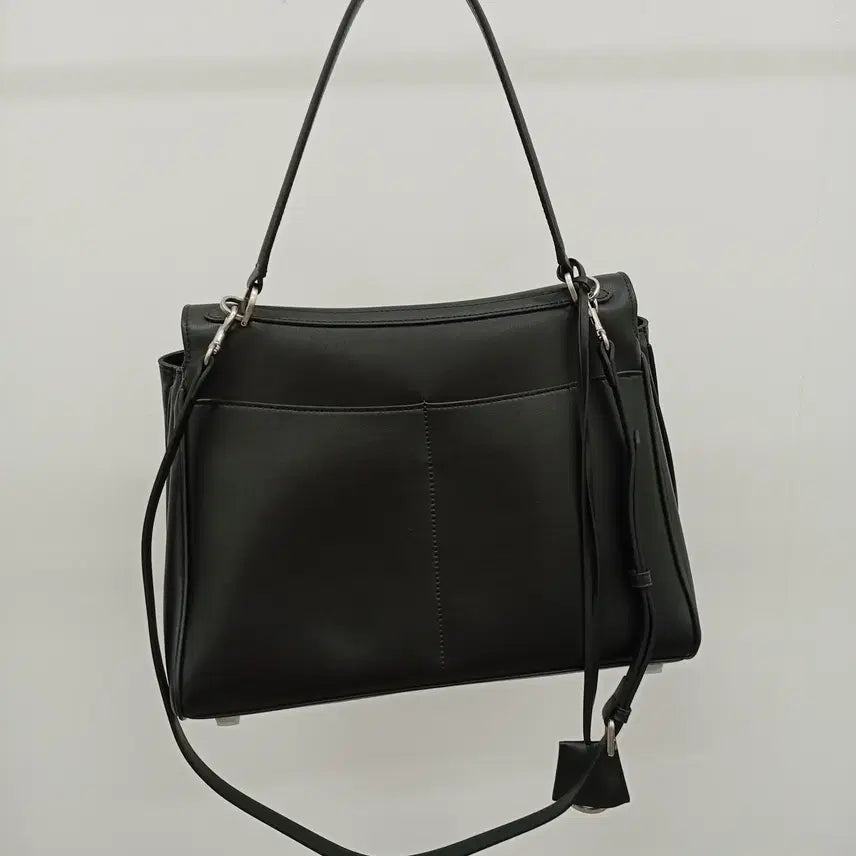 [BUNJANG] Black Leather Shoulder Bag / 260303-01 블랙 가죽백 데일리 숄더백