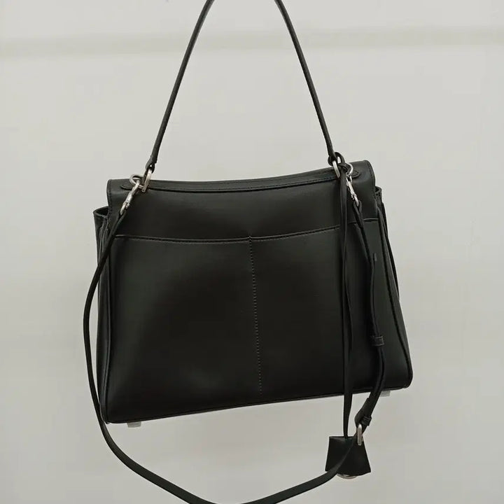[BUNJANG] Black Leather Shoulder Bag / 260303-01 블랙 가죽백 데일리 숄더백
