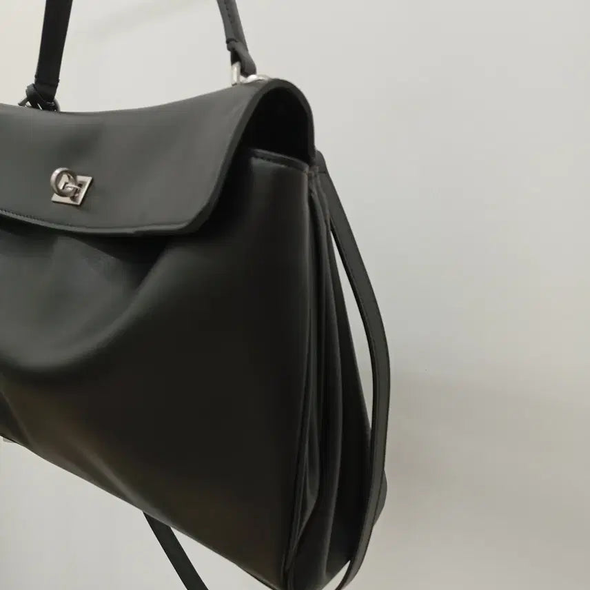 [BUNJANG] Black Leather Shoulder Bag / 260303-01 블랙 가죽백 데일리 숄더백