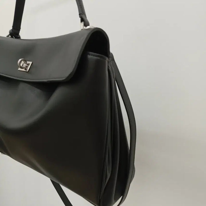 [BUNJANG] Black Leather Shoulder Bag / 260303-01 블랙 가죽백 데일리 숄더백