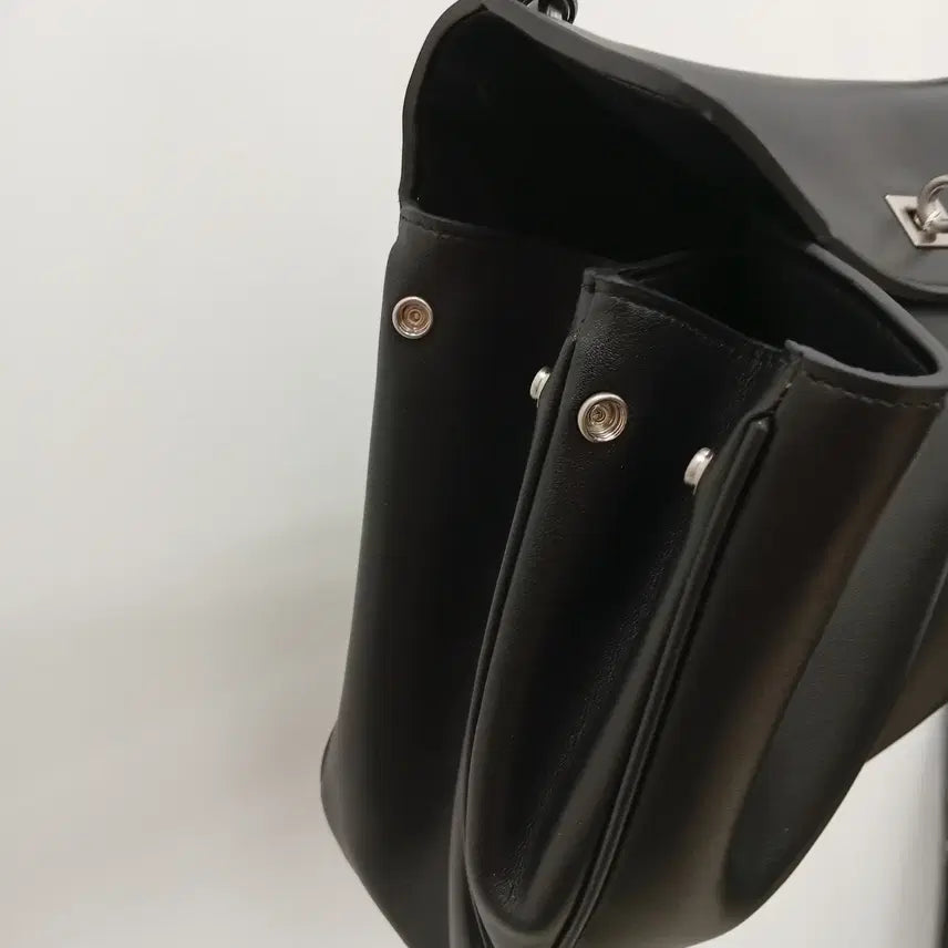 [BUNJANG] Black Leather Shoulder Bag / 260303-01 블랙 가죽백 데일리 숄더백
