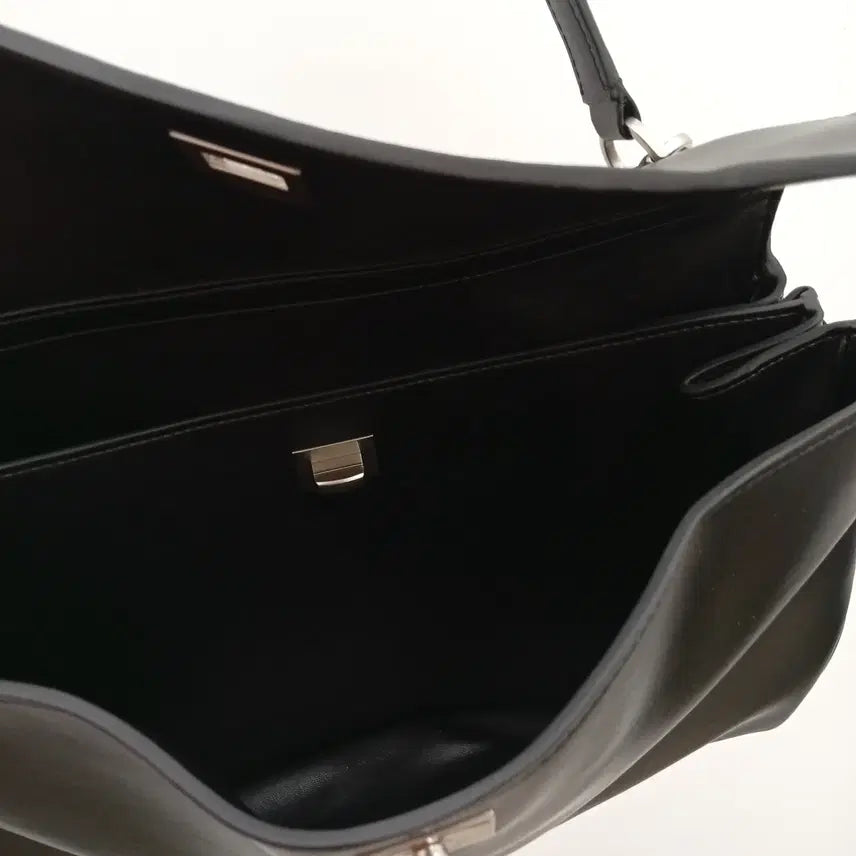 [BUNJANG] Black Leather Shoulder Bag / 260303-01 블랙 가죽백 데일리 숄더백