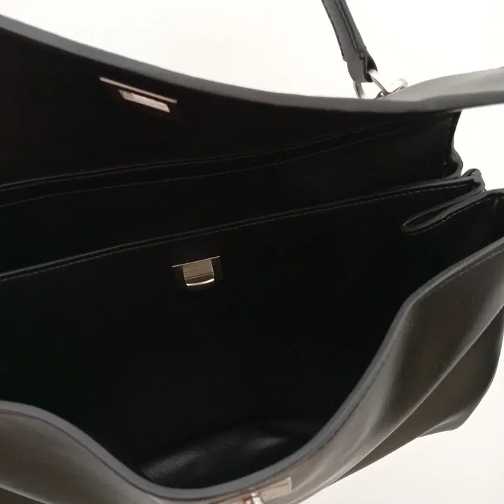 [BUNJANG] Black Leather Shoulder Bag / 260303-01 블랙 가죽백 데일리 숄더백