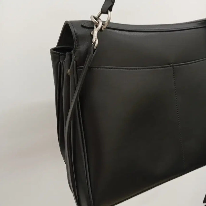 [BUNJANG] Black Leather Shoulder Bag / 260303-01 블랙 가죽백 데일리 숄더백