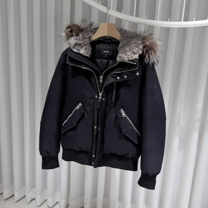 [BUNJANG] Mackage Dixon Silver Fur Padded Jacket / (A+/38) / 맥케이지 딕슨은장 실버퍼 패딩 자켓 블랙