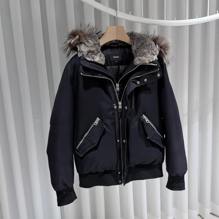 [BUNJANG] Mackage Dixon Silver Fur Padded Jacket / (A+/38) / 맥케이지 딕슨은장 실버퍼 패딩 자켓 블랙