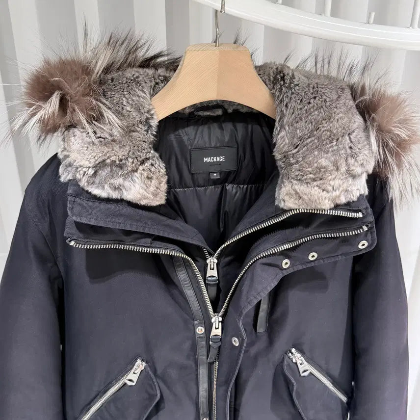 [BUNJANG] Mackage Dixon Silver Fur Padded Jacket / (A+/38) / 맥케이지 딕슨은장 실버퍼 패딩 자켓 블랙