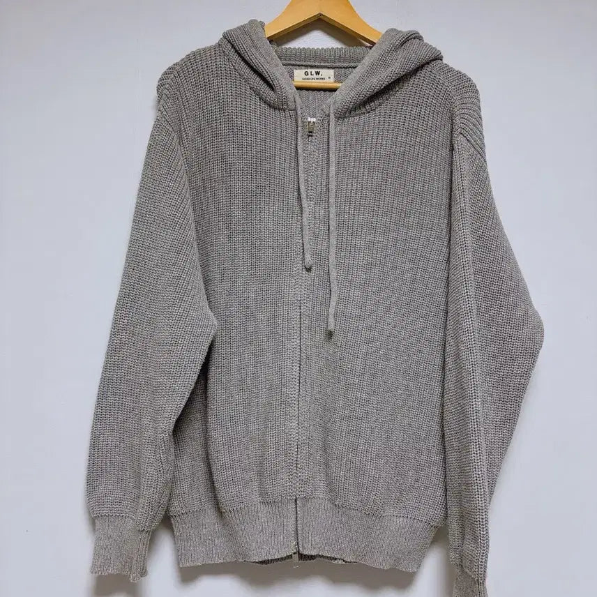 [BUNJANG] GLW Oversized Hacci Knit Hooded Zip-up M / GLW 오버핏 하찌 니트 후드 집업 M