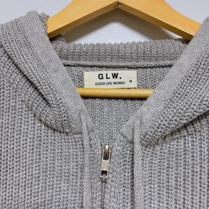 [BUNJANG] GLW Oversized Hacci Knit Hooded Zip-up M / GLW 오버핏 하찌 니트 후드 집업 M