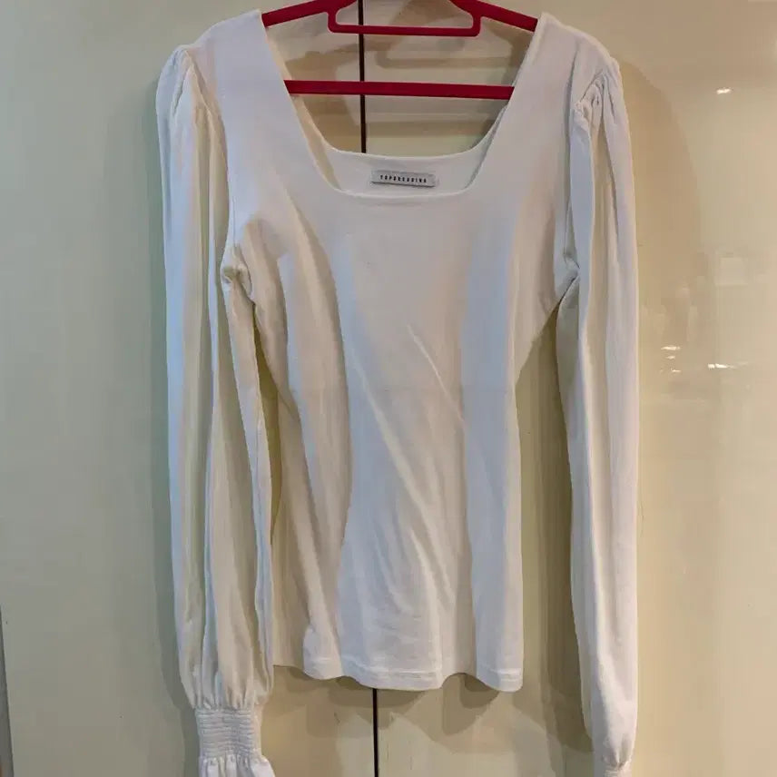 [BUNJANG] Topdressing Square Neck Shirred T-Shirt / 탑드레싱 스퀘어넥 셔링 티셔츠