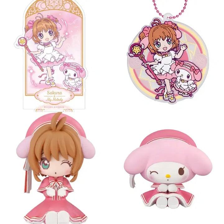 [BUNJANG] Cardcaptor Sakura x Sanrio Sakura My Melody Figure Set / (일괄) 카드캡터 체리 x 산리오 콜라보 사쿠라 마이멜로디 가챠 스탠드