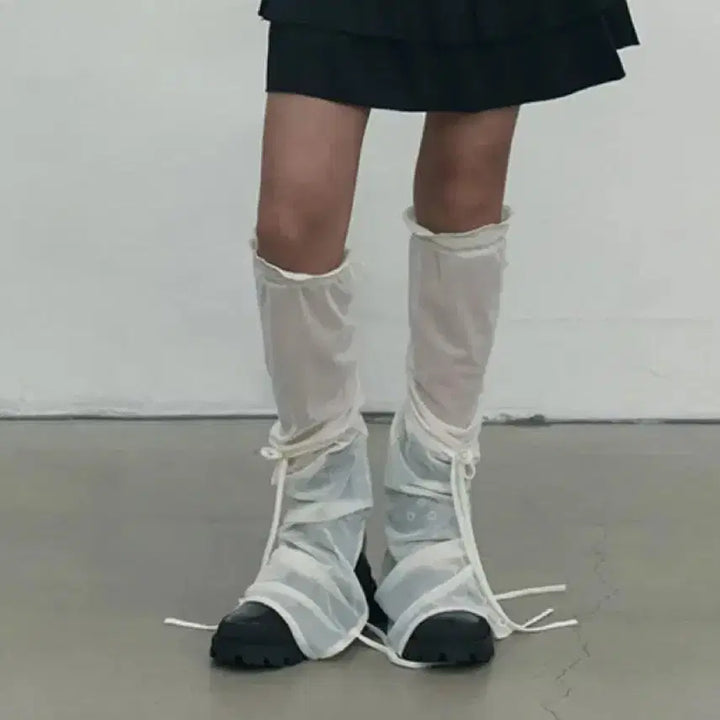 [BUNJANG] Kirsh Ribbon Summer Leg Warmers White / 키르시 리본 썸머 레그워머 [화이트] 새상품