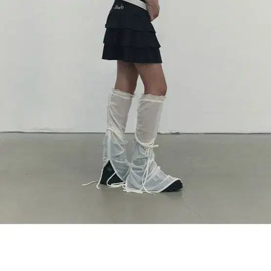 [BUNJANG] Kirsh Ribbon Summer Leg Warmers White / 키르시 리본 썸머 레그워머 [화이트] 새상품