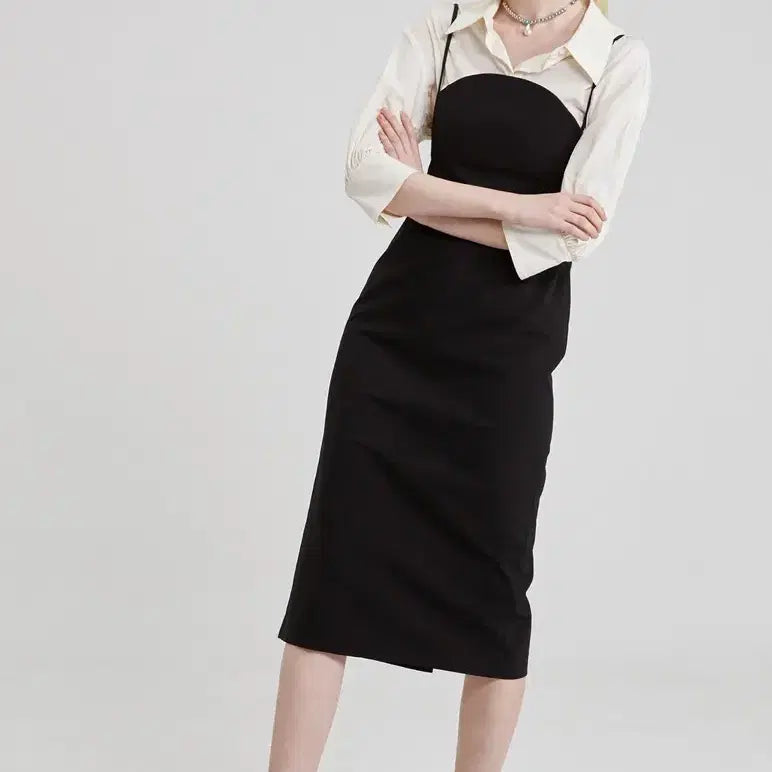 [BUNJANG] Line Studio Bustier Midi Dress / 라인스튜디오원 뷔스티에 원피스 (새제품)