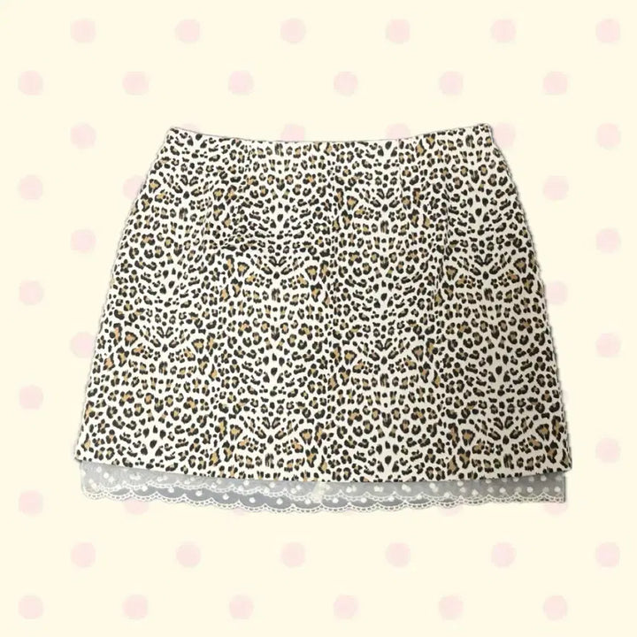[BUNJANG] Lace Leopard Print Skirt / 레이스 호피 갸루 치마