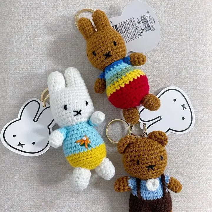 [SOLD OUT] 뜨개 미피, 뜨개 보리스 인형 키링 키홀더 3종 세트 일괄