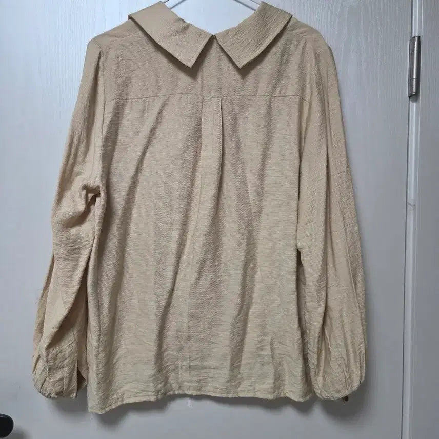[BUNJANG] Beige Blouse Puff Sleeve / 베이지 블라우스 퍼프소매 카라