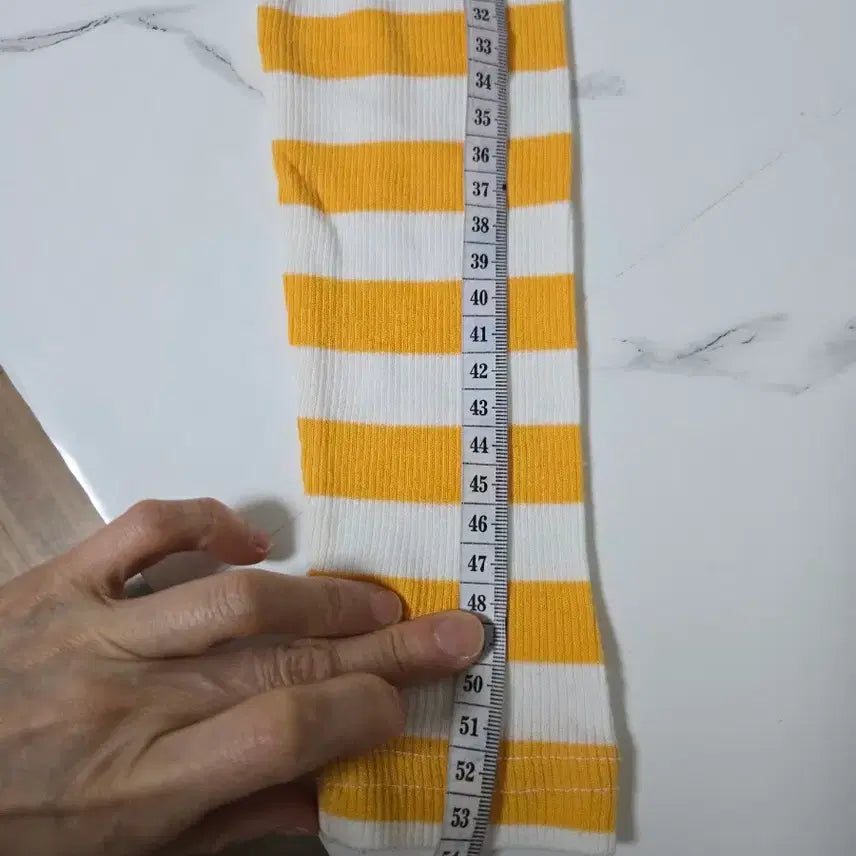 [BUNJANG] Striped Tank Top and T-shirt Set / 옐로우+ 화이트배색 단가라 나시+ 티셔츠세트