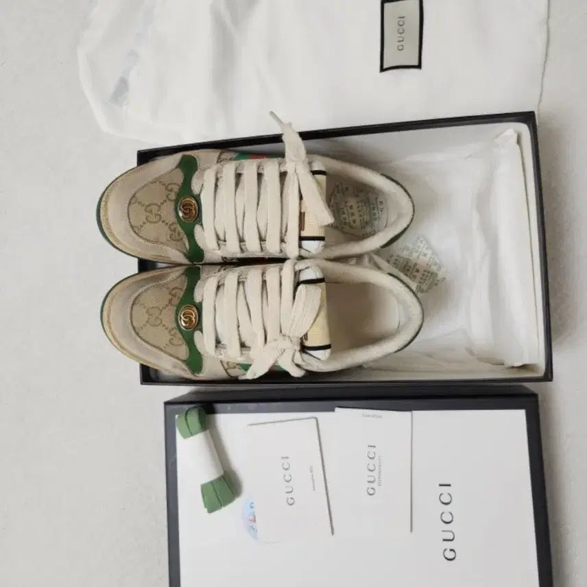 [BUNJANG] Gucci Screener Leather Sneakers (Size 230) / 구찌 스크리너 레더 스니커즈 230