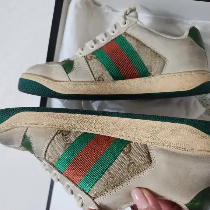 [BUNJANG] Gucci Screener Leather Sneakers (Size 230) / 구찌 스크리너 레더 스니커즈 230
