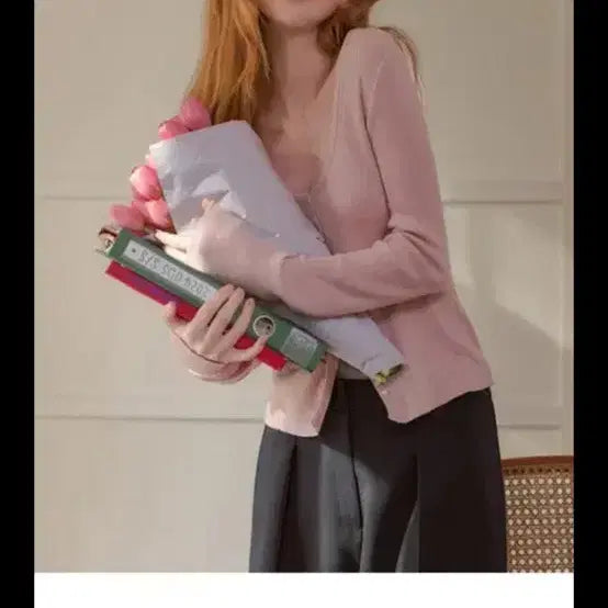 [BUNJANG] ODS Limited U-Neck Cardigan - Pink / ods 리미티드 유넥 가디건 핑크