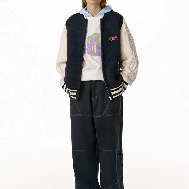 [BUNJANG] Teket T.R.G. Knit Cardigan Navy / 테켓 teket 티알지 니트집업 네이비