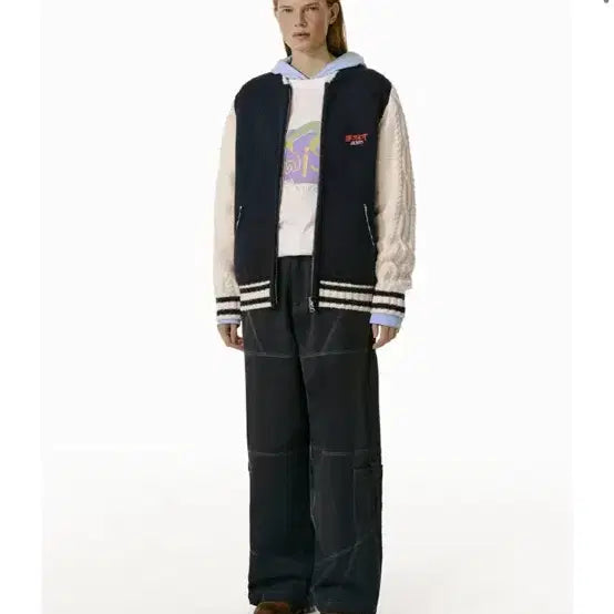 [BUNJANG] Teket T.R.G. Knit Cardigan Navy / 테켓 teket 티알지 니트집업 네이비