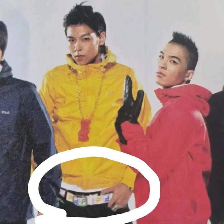 [BUNJANG] Bigbang FILA GD TOP Color Logo Belt / 빅뱅 FILA 콜라보 GD TOP 탑 컬러로고벨트