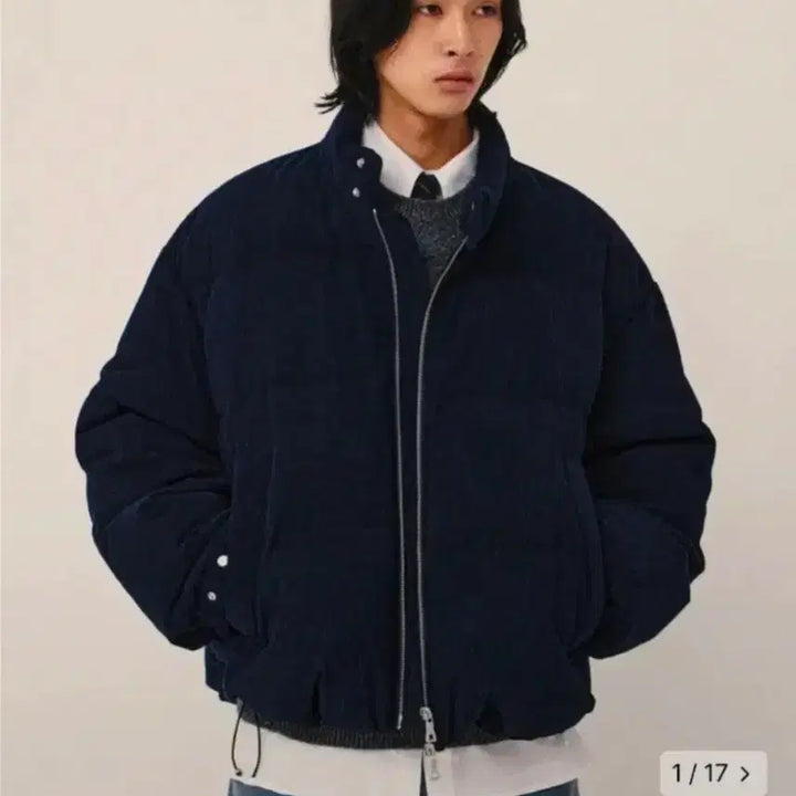 [BUNJANG] KIMUUE Navy Corduroy Padded Jumper L / 키뮤어 네이비 코듀로이 패딩 점퍼 / L