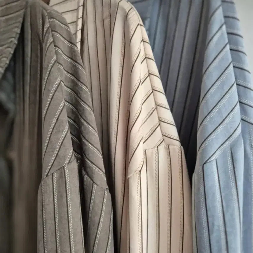[BUNJANG] Beige Striped Shirt / 베이지 스트라이프 셔츠 남방
