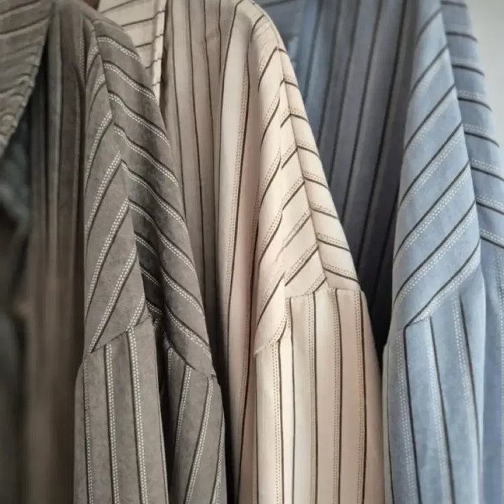 [BUNJANG] Beige Striped Shirt / 베이지 스트라이프 셔츠 남방