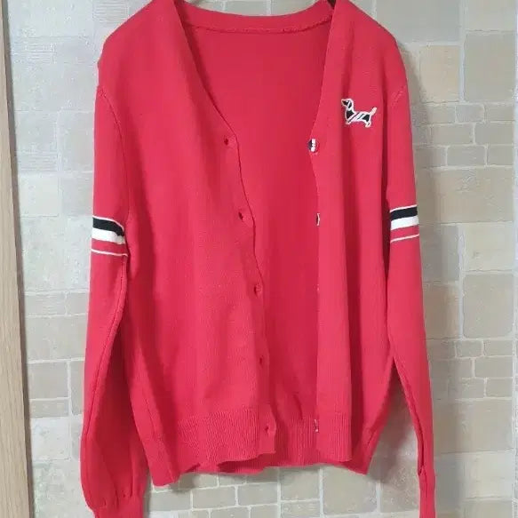 [BUNJANG] Red Knit Cardigan / 여성 심플가디건(새옷)