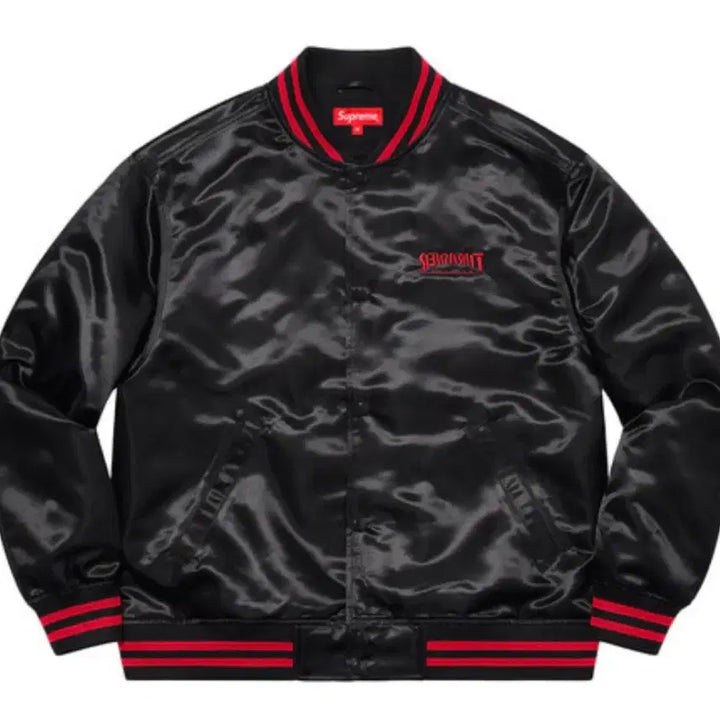 [BUNJANG] Supreme Thrasher Satin Varsity Jacket / (S)슈프림 21FW 트레셔 사틴 바시티 자켓