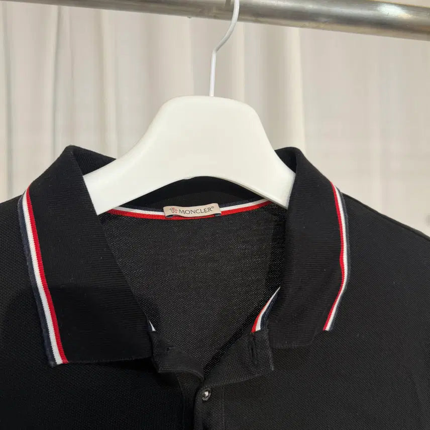 [BUNJANG] Moncler Tricolor Polo Shirt XXL / 몽클레어 와펜패치 트라이컬러 카라티 XXL