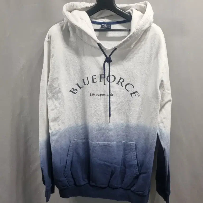 [BUNJANG] BLUEFORCE Gradient Hoodie / BLUEFORCE 흰색/블루 그라데이션 후드티