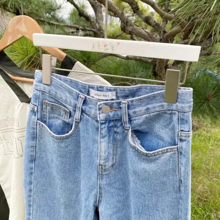 [BUNJANG] 26-Inch Light Wash Denim Straight Leg Jeans / 26인치 연청 데님 청 일자 청바지 팬츠 청팬츠 데님팬츠